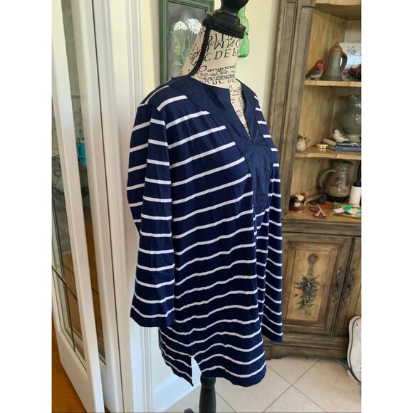 RALPH LAUREN Multicolor Striped V-Neck 3/4 Sleeve Tunic - Picture 5 of 7